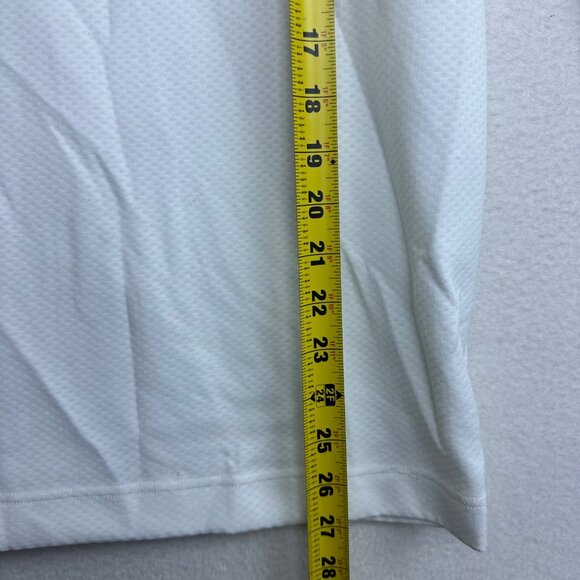 Land's End Verizon White Quarter Zip Pullover Mens Small Casual Workwear Light - Picture 10 of 11